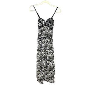 Xhilaration Leaf Print Pattern Spaghetti Strap Maxi Dress Black Size Xsmall
